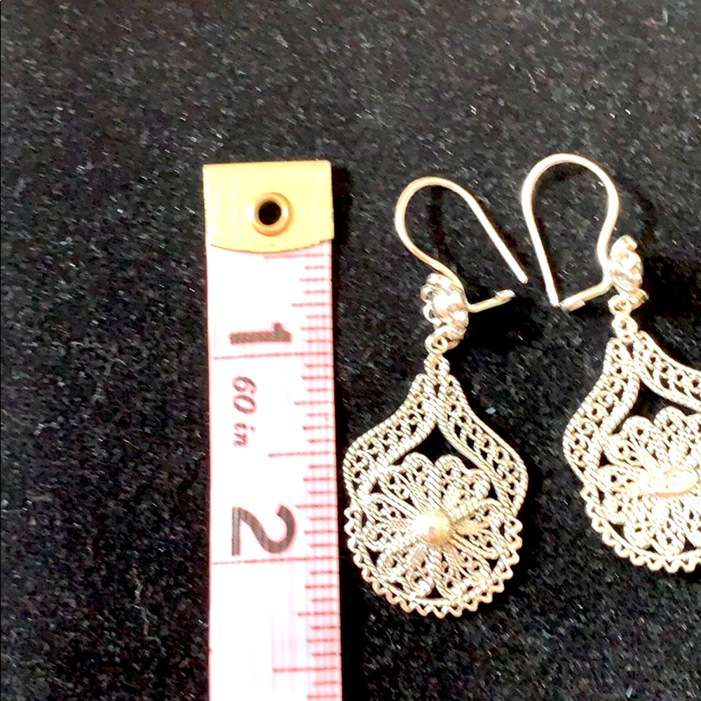 Vtg Earrings 925 Sterling Silver Dgs Turkey View 3